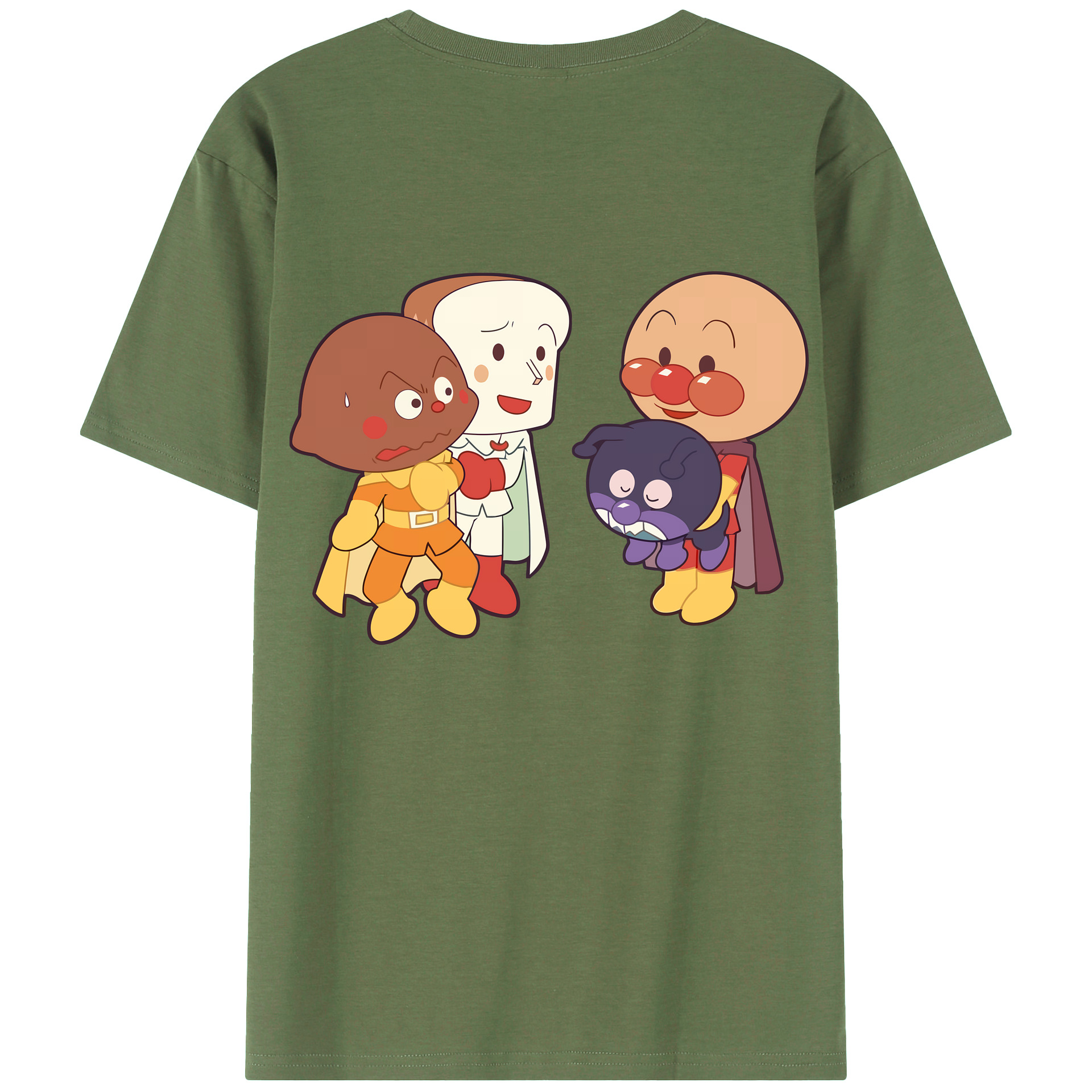 （画像用） アンパンマン Anpanman 綿100％ メンズ半袖Tシャツ（バックプリント） 通気性
